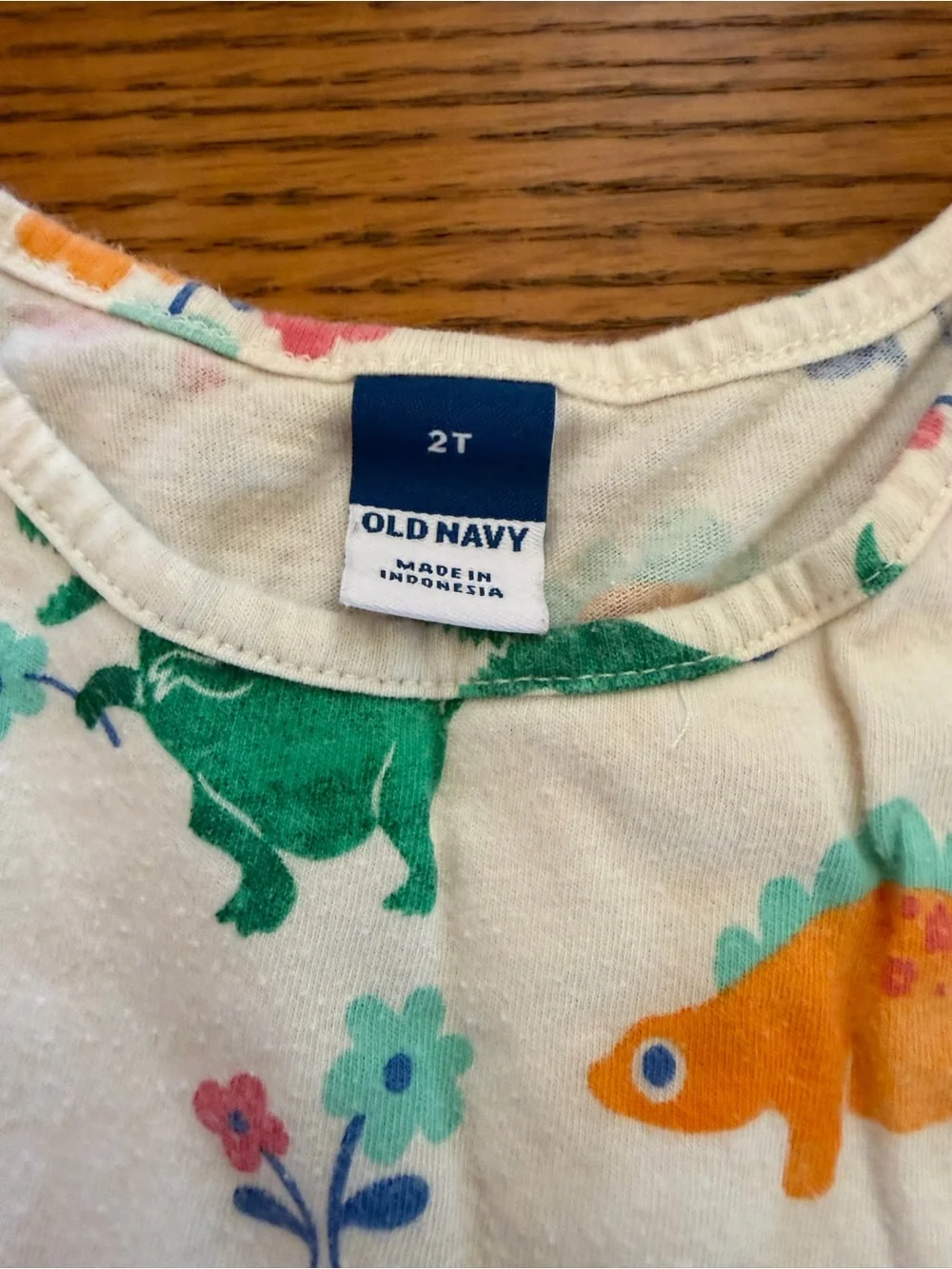 Kids Short Sleeve Cotton Dress with Colorful Dinosaur Print